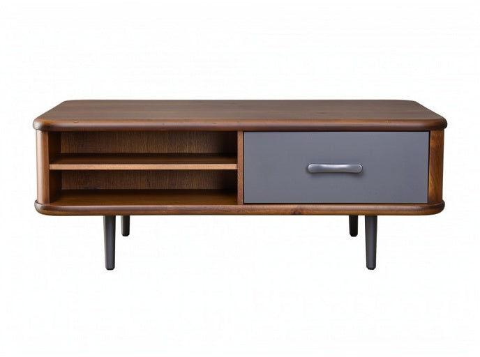 **Moderne salontafel met lade en open planken**