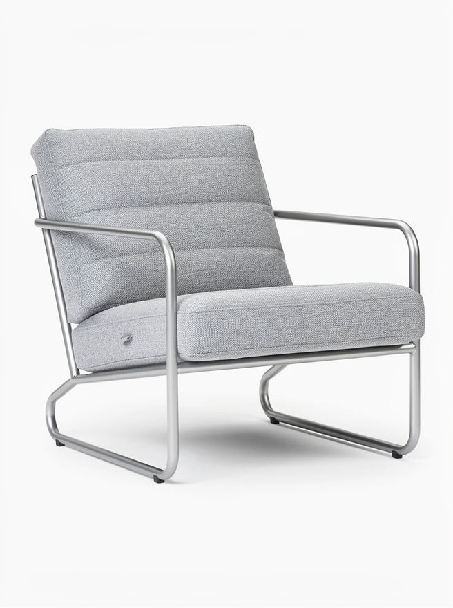 **Moderne Grijze Stoel met Stalen Frame**