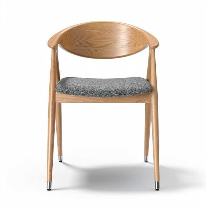 **Technische titel in het Nederlands: Modern houten stoel met stoffen zitting**