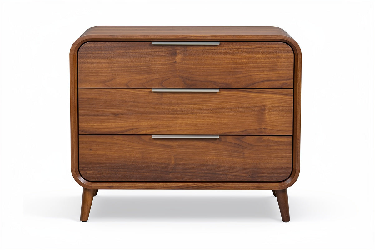 **ModernE Houten Nachtkastje met 3 Lades**
